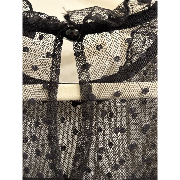 Cure Women’s Plus Short Sleeve Black Top Lace Shoulder Cleavage Whimsygoth 1X - Picture 5 of 5